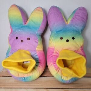 Peeps Pastel Rainbow Girls Bunny Slippers - Size Medium (13-1)